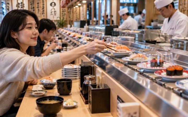 Kaiten-zushi: cómo funciona el sushi de cinta