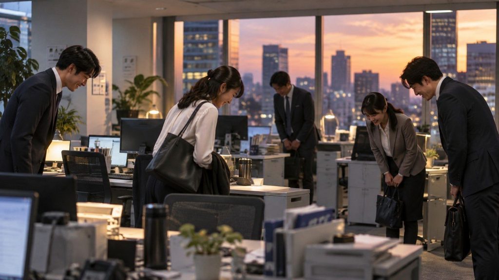 Tabla rápida de saludos japoneses en el trabajo