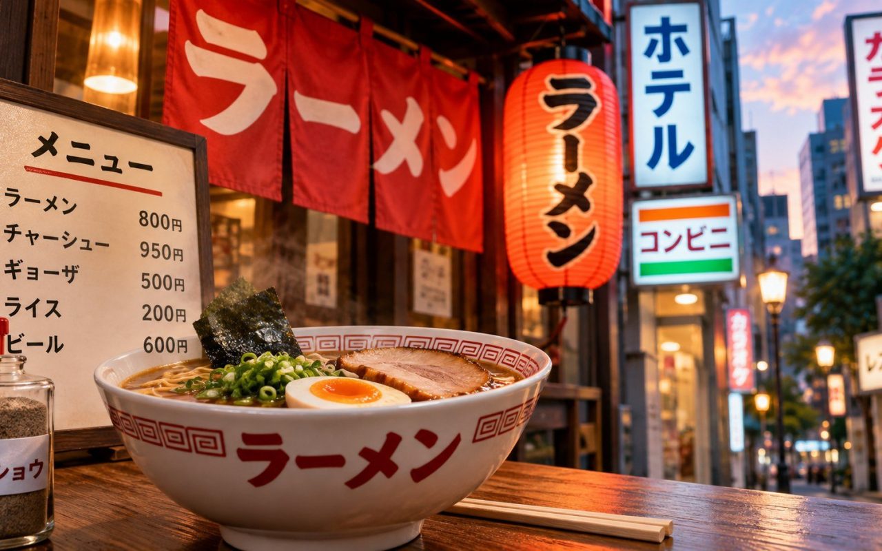 El katakana en la vida real: menús, envases y carteles